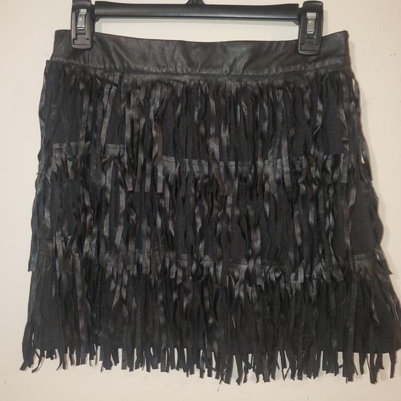 SHEIN Dresses & Skirts - SHEIN Black Fringe Mini Skirt
